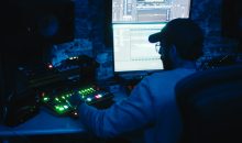 Music producer focused on work